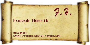 Fuszek Henrik névjegykártya